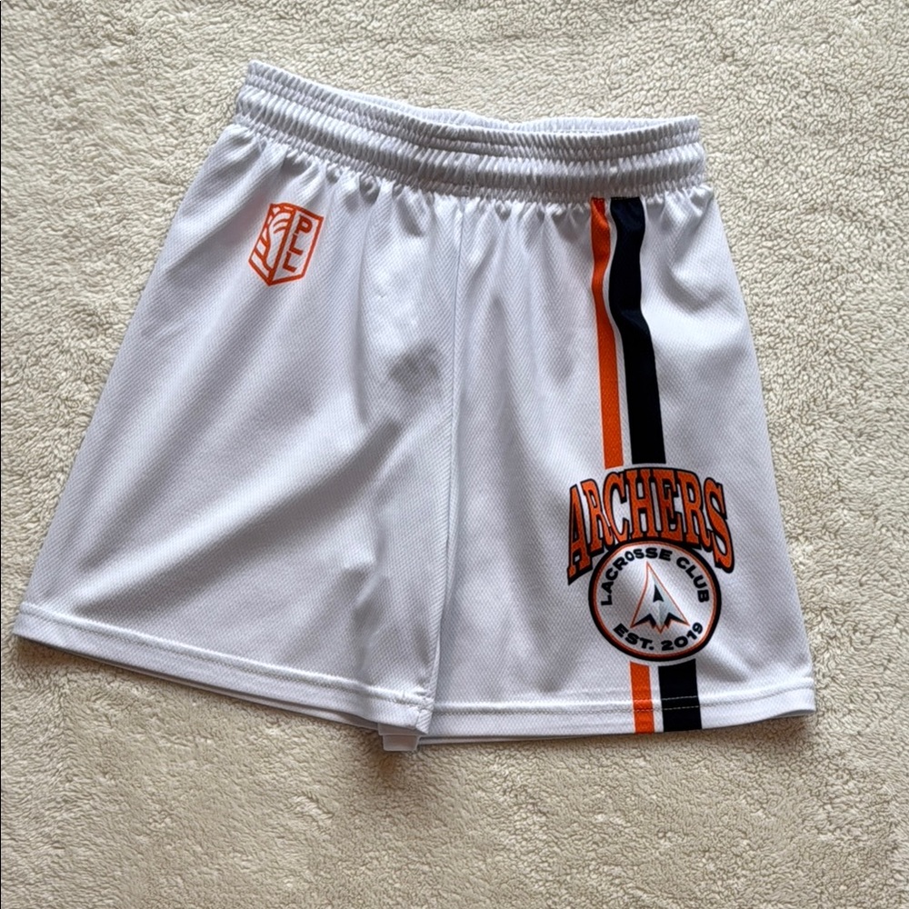 Youth White Archers Lacrosse Club Mesh Shorts